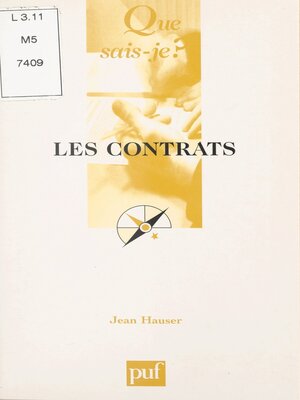 cover image of Les contrats